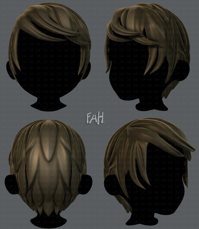 3d hair style for boy v13 3D-Modell .c4d .max .obj .3ds .fbx .stl .blend 