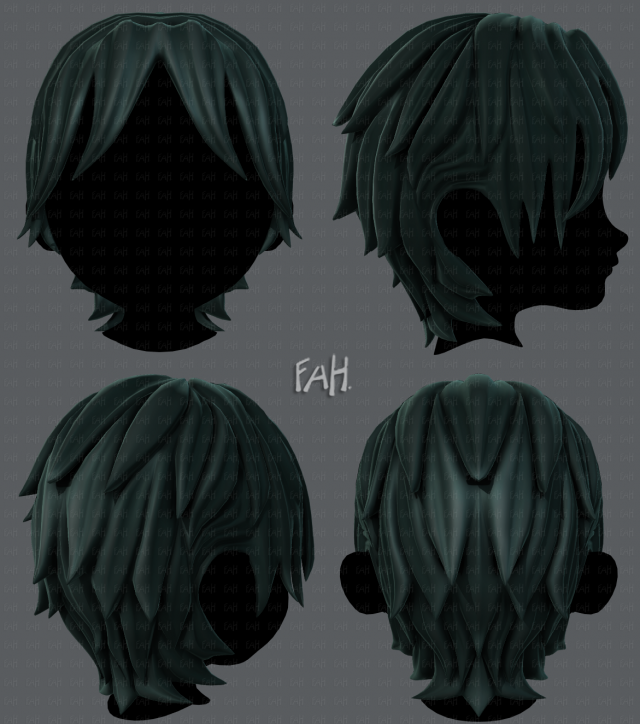 3d hair style for boy v15 3D Model .c4d .max .obj .3ds .fbx .stl .blend 
