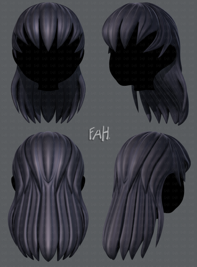3d hair style for girl v16 Modelo 3D .c4d .max .obj .3ds .fbx .stl .blend 