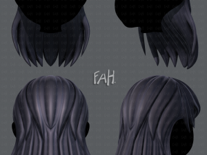 3d hair style for girl v16 3D Model