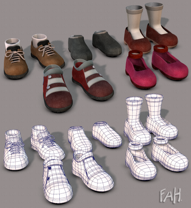 shoes carton 3D Model .c4d .max .obj .3ds .fbx .stl .blend 