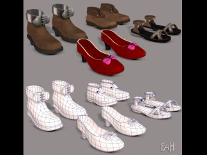shoes cartoon v02 3D Model