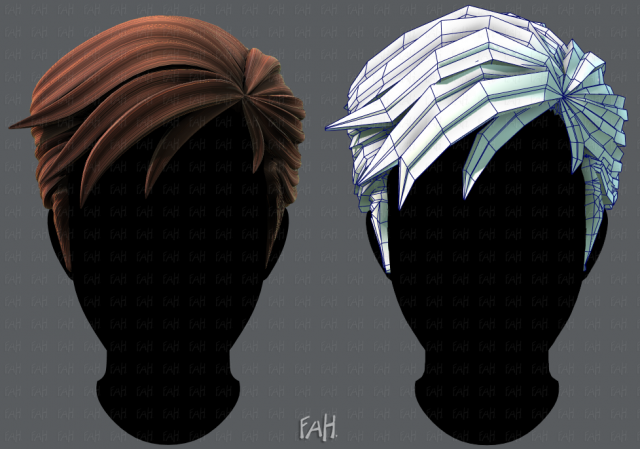 3d hair style for man v02 3D Модель .c4d .max .obj .3ds .fbx .stl .blend 