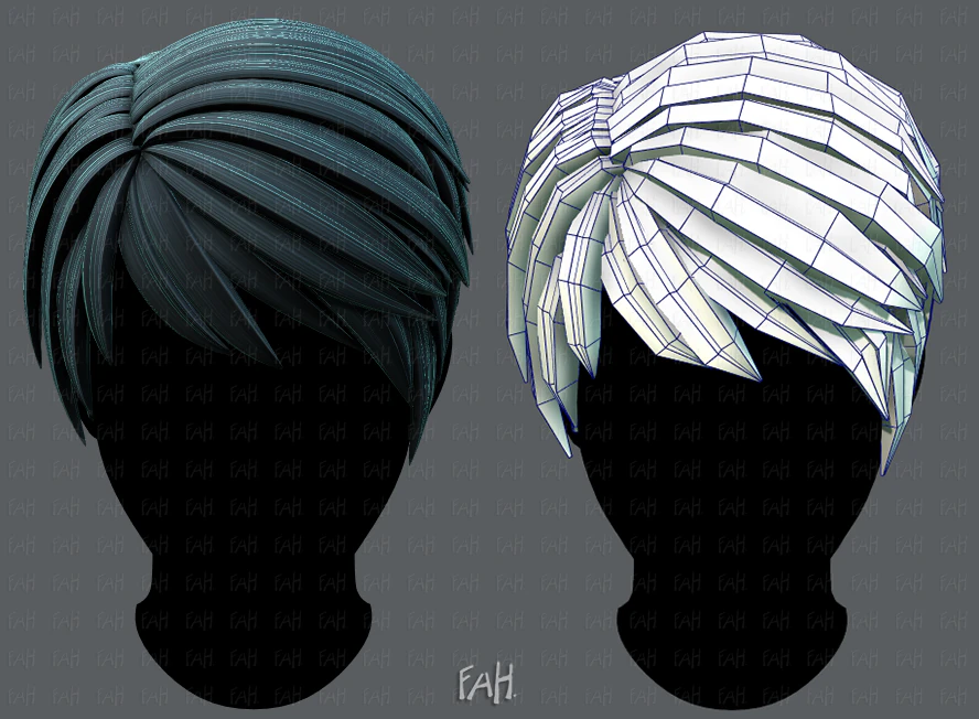 3d hair style for man v03 3D Model .c4d .max .obj .3ds .fbx .stl .blend 