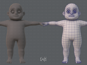 base mesh fat boy character 3D Model