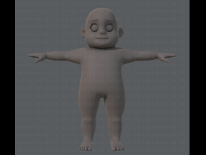 base mesh fat boy character Modelo 3D