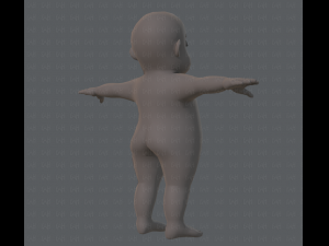 base mesh fat boy character Modelo 3D