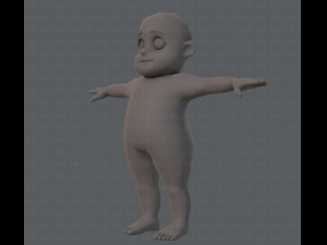 base mesh fat boy character Modelo 3D