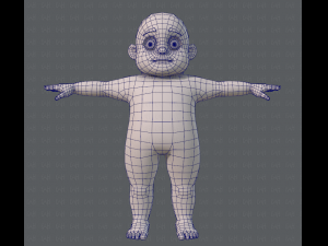 base mesh fat boy character Modelo 3D