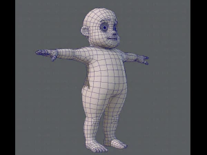 base mesh fat boy character 3D Model