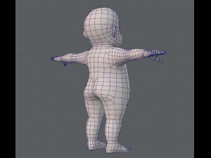 base mesh fat boy character 3D Model