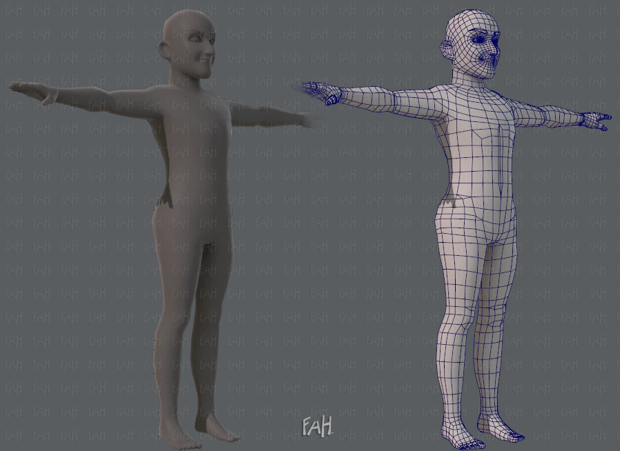 base mesh old man character 3D Model .c4d .max .obj .3ds .fbx .stl .blend