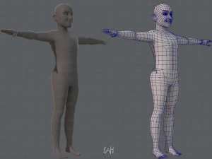 基础网格老人角色 3D 模型