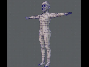 base mesh old man character 3D Model