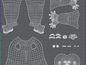 base mesh old man character 3D Model