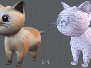 cat cartoon v01 3D Model