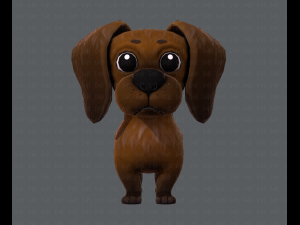 dog base cartoon 3D Modell