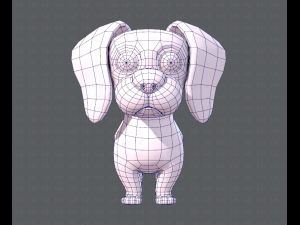 dog base cartoon 3D Modell