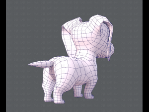 dog base cartoon 3D Modell