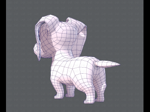 dog base cartoon 3D Modell