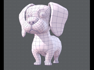 dog base cartoon 3D Modell