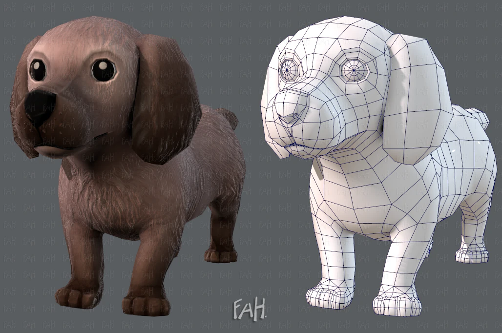 dog base cartoonv02 3D Model .c4d .max .obj .3ds .fbx .stl .blend 