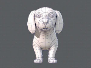 dog base cartoonv02 3D Model