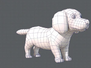 dog base cartoonv02 3D Model