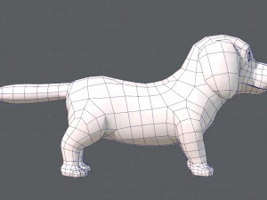 dog base cartoonv02 3D Model