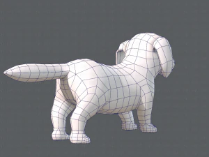 dog base cartoonv02 3D Model