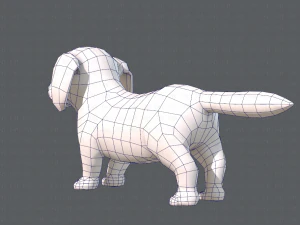 dog base cartoonv02 3D Model