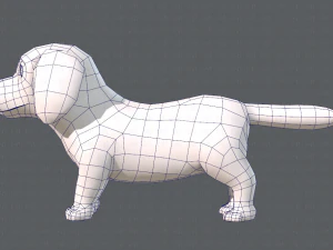dog base cartoonv02 3D Model
