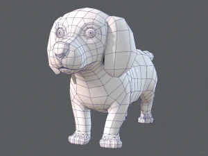 dog base cartoonv02 3D Model