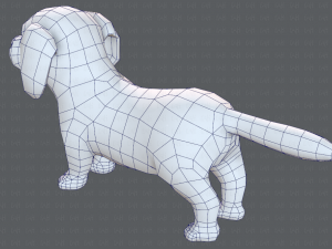 dog base cartoonv02 3D Модель
