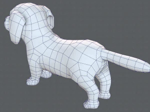 dog base cartoonv02 3D Model