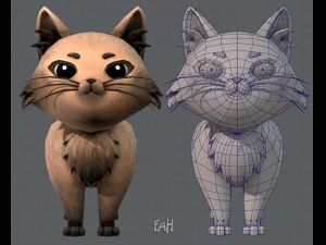 cartone animato gatto v02 Modello 3D