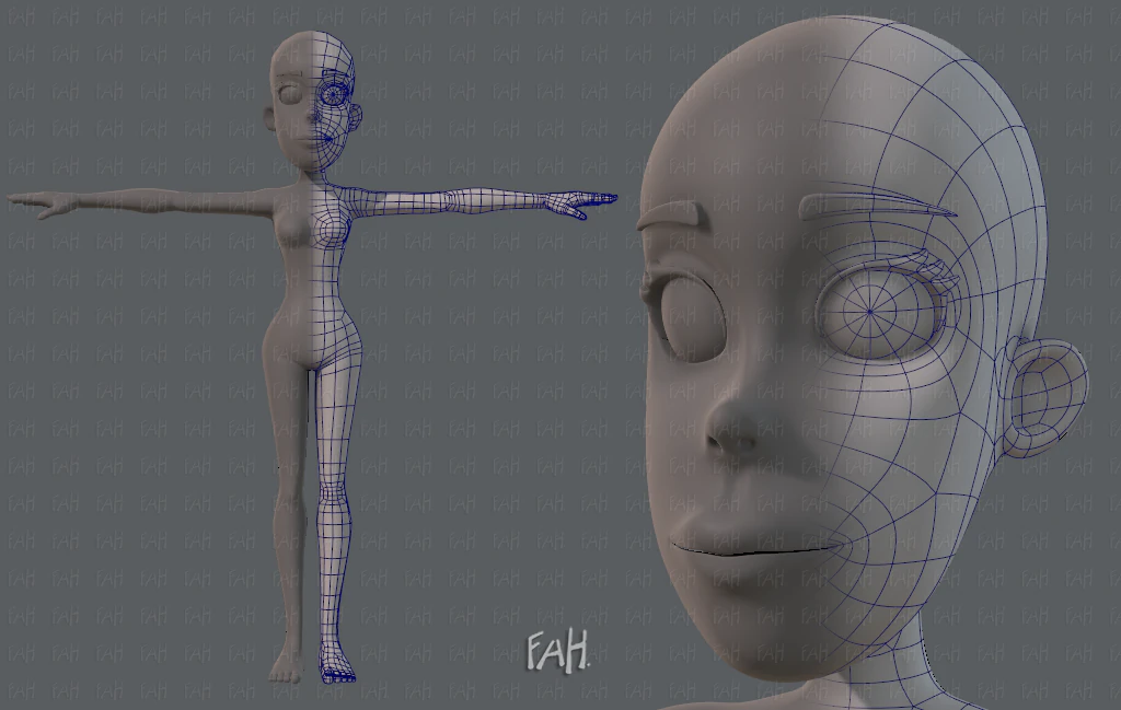 base mesh woman 04 3D Model .c4d .max .obj .3ds .fbx .stl .blend