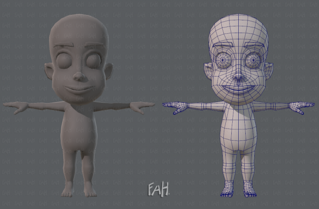 base mesh boy character v02 3D Модель .c4d .max .obj .3ds .fbx .stl .blend 