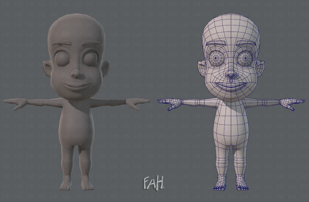 base mesh boy character v02 3D Model .c4d .max .obj .3ds .fbx .stl .blend 