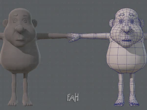 ベース メッシュ老人キャラクター v02 3Dモデル