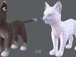 cartone animato gatto v03 Modello 3D