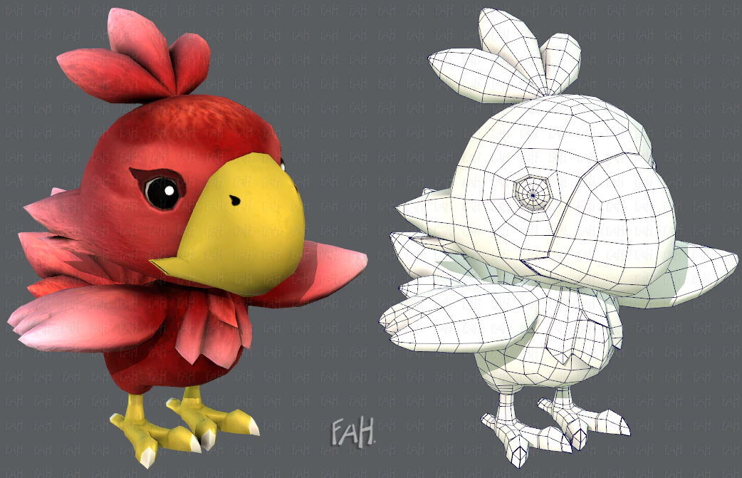 uccello chocobo Modello 3D .c4d .max .obj .3ds .fbx .stl .blend 