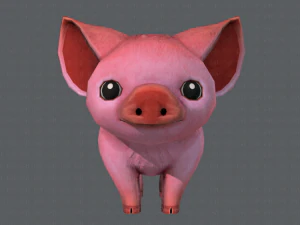pig cartoon 3D Model