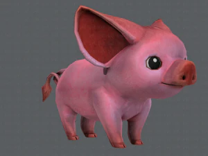 pig cartoon 3D Model