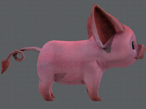 pig cartoon 3D Model