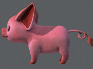 pig cartoon 3D Model