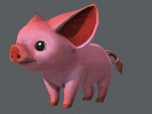pig cartoon 3D Model