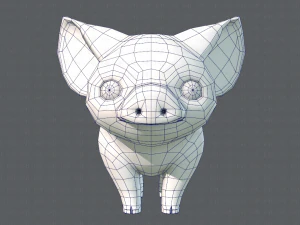 pig cartoon 3D Model