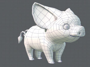 pig cartoon 3D Model