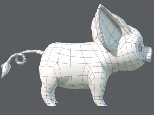 pig cartoon 3D Model